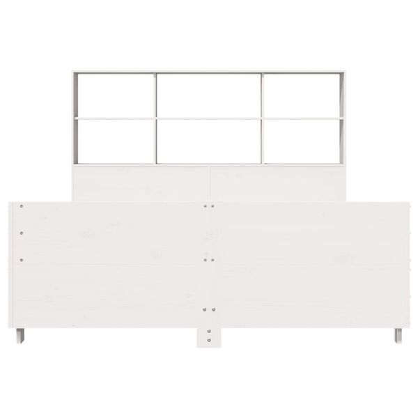 vidaXL Estructura de cama sin colch&oacute;n madera de pino blanca 140x200 cm