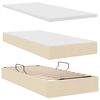 vidaXL Cama con almacenamiento y colch&oacute;n Crema 100 x 200 cm