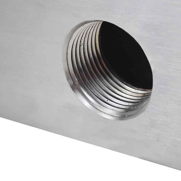 vidaXL Fuente cascada rectangular piscina acero inoxidable 45 cm