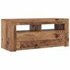vidaXL Mueble TV luces LED madera ingenier&iacute;a envejecida 90x35x40 cm