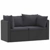 vidaXL Set de sof&aacute;s de jard&iacute;n 2 piezas y cojines rat&aacute;n sint&eacute;tico negro