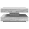 vidaXL Mesa de centro giratoria 360 grados gris Sonoma 70x70x34,5 cm