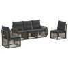 vidaXL Conjunto de sof&aacute;s de jard&iacute;n 5 uds. Gris y Gris Oscuro