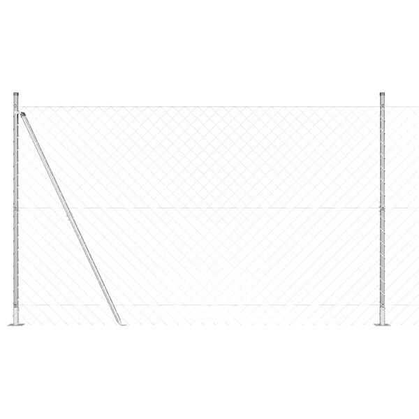 vidaXL Poste de Valla Plateado 10 x 1,5 m (malla de 60 x 60 mm) Acero