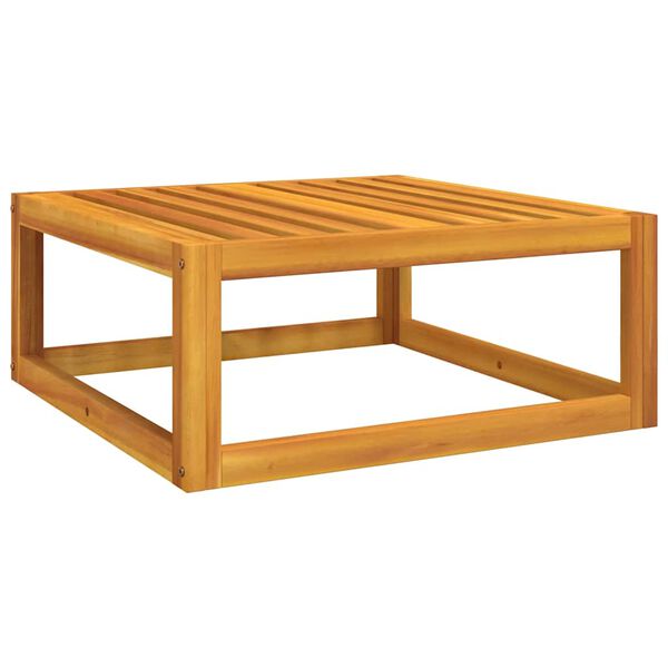 vidaXL Reposapiés de jardín madera maciza acacia con cojín gris claro