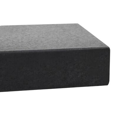 vidaXL Base de sombrilla de granito rectangular negro 25 kg