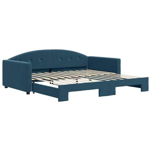 vidaXL Sof&aacute; cama nido terciopelo azul 100x200 cm