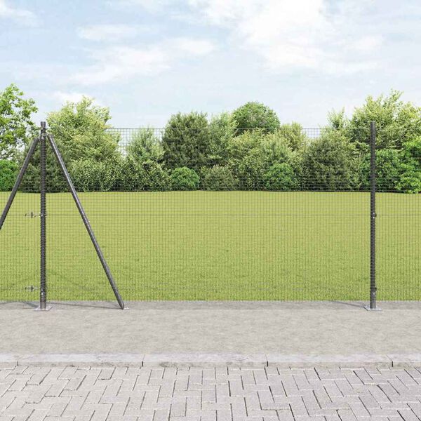 vidaXL Poste de Valla Gris 25 x 1,2 m (malla de 19 x 19 mm)