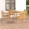 vidaXL Juego de comedor de jard&iacute;n 5 piezas madera maciza de teca