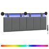 vidaXL Cabecero colgante Con luz LED Gris oscuro Tela