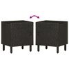 vidaXL Mesita de noche de madera maciza de mango negra 40x33x46 cm