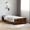 vidaXL Cama con cajones madera de ingenier&iacute;a roble ahumado 90x200 cm