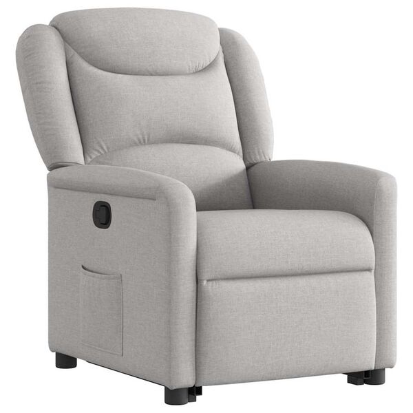 vidaXL Sill&oacute;n reclinable elevable de tela gris nube