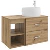vidaXL Juego de muebles de ba&ntilde;o 2 uds. Roble artisan