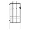 vidaXL Puerta de cerca ASTEN 100 x 175 cm Metal Negro Con cerradura