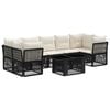 vidaXL Conjunto de sof&aacute;s de jard&iacute;n 8 uds. Negro rat&aacute;n sint&eacute;tico