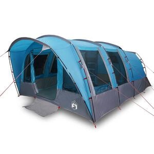 vidaXL Tienda de campa&ntilde;a familiar t&uacute;nel 8 personas impermeable azul
