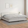 vidaXL Cama box spring con colchón cuero sintético blanco 200x200 cm