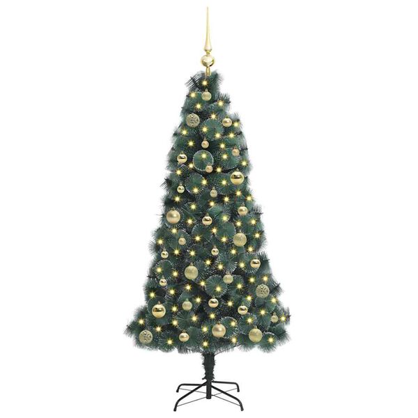 vidaXL Árbol de Navidad Artificial Pre-iluminado con Juego de Bolas