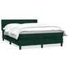 vidaXL Cama box spring con colch&oacute;n terciopelo verde oscuro 160x220 cm