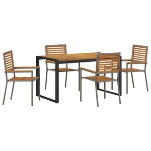 vidaXL Conjunto de Comedor de Jard&iacute;n 5 pcs Gris y marr&oacute;n