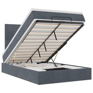 vidaXL Estructura cama otomana colchones terciopelo gris oscuro
