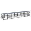vidaXL Perrera de exterior con tejado acero 15,02 m&sup2;