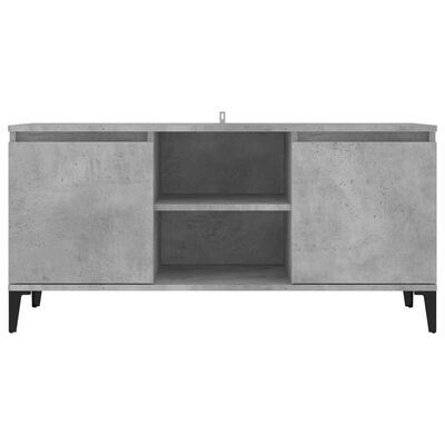 vidaXL Mueble de TV con patas metal gris hormigón 103,5x35x50 cm