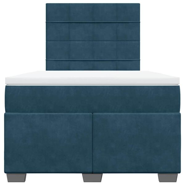 vidaXL Cama box spring con colch&oacute;n terciopelo azul 120x190 cm