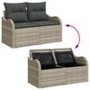 vidaXL Conjunto de sof&aacute; de jard&iacute;n 7 pcs Gris claro Rattan de Poli&eacute;ster