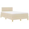 vidaXL Cama Box Spring LED con tiras LED Crema 120 x 200 cm tela