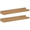 vidaXL Estante de pared con estante 2 pcs Marr&oacute;n 40 x 9 x 3 cm