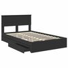 vidaXL Cama con almacenamiento Negro 135 x 190 cm Madera de ingenier&iacute;a