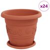 vidaXL Macetas 24 pcs Rojo Ladrillo &Oslash; 26 x 21.5 cm Pl&aacute;stico