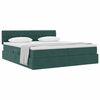 vidaXL Cama con almacenamiento con colch&oacute;n Verde oscuro 100 x 200 cm