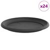 vidaXL Bandeja Redonda para Flores 24 uds. Negro &Oslash; 27 x 2,5 cm
