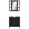 vidaXL Juego de muebles de baño 2 pzas madera contrachapada negro