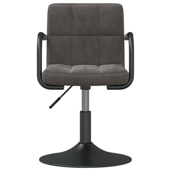 vidaXL Sillas de comedor giratorias 2 unidades terciopelo gris oscuro