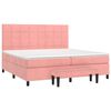 vidaXL Cama box spring con colch&oacute;n terciopelo rosa 200x200 cm