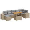 vidaXL Set de sof&aacute;s de jard&iacute;n y cojines 8 piezas rat&aacute;n sint&eacute;tico beige