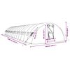 vidaXL Invernadero con estructura de acero verde 80 m&sup2; 16x5x2,3 m