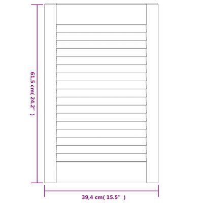 vidaXL Puerta de armario de lamas madera pino blanco 61,5x39,4 cm
