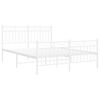 vidaXL Estructura cama sin colch&oacute;n con estribo metal blanco 140x200 cm
