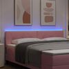 vidaXL Cabecero con luces de tiras LED Ajustable Rosa 90 cm Terciopelo