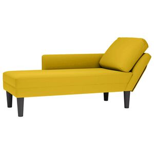 vidaXL Tumbona con almohada y reposabrazo derecho terciopelo amarillo