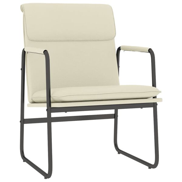 vidaXL Sill&oacute;n de relax cuero sint&eacute;tico color crema 55x64x80 cm