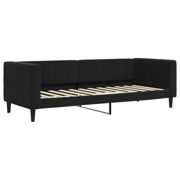 vidaXL Sof&aacute; cama sin colch&oacute;n terciopelo negro 80x200 cm