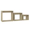 vidaXL Mesas apilables 3 piezas madera contrachapada roble Sonoma