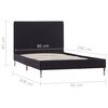 vidaXL Estructura de cama sin colch&oacute;n tela negro 90x200 cm