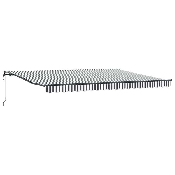 vidaXL Toldo retr&aacute;ctil autom&aacute;tico antracita y blanco 450x300 cm